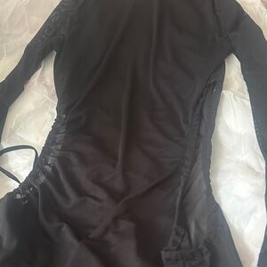 Black Sheer Long Sleeve Dress